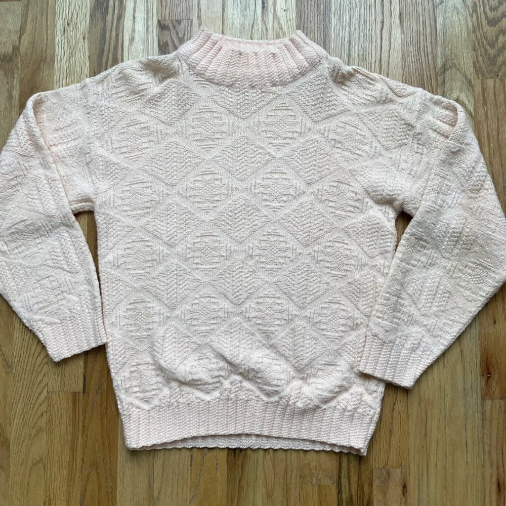 Women's Vintage 80's Spunky USA Pastel Coral Orange TurtleNeck Sweater Sz L VTG